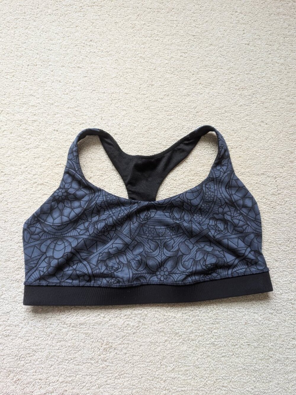 Lululemon 50 Rep Bra Women's 12 Prisma Inkwell Black Sports Run Yoga print blue - Picture 3 of 9